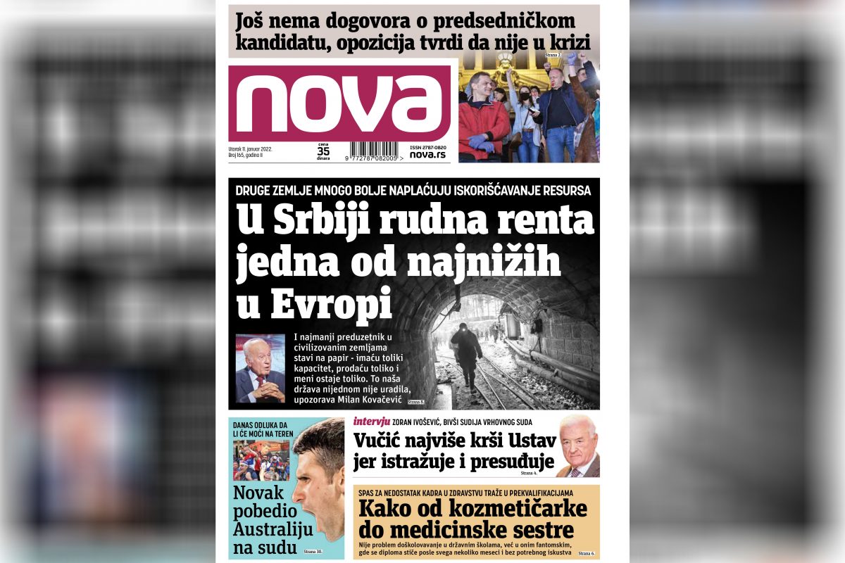 Nova U Srbiji rudna renta jedna od najnižih u Evropi