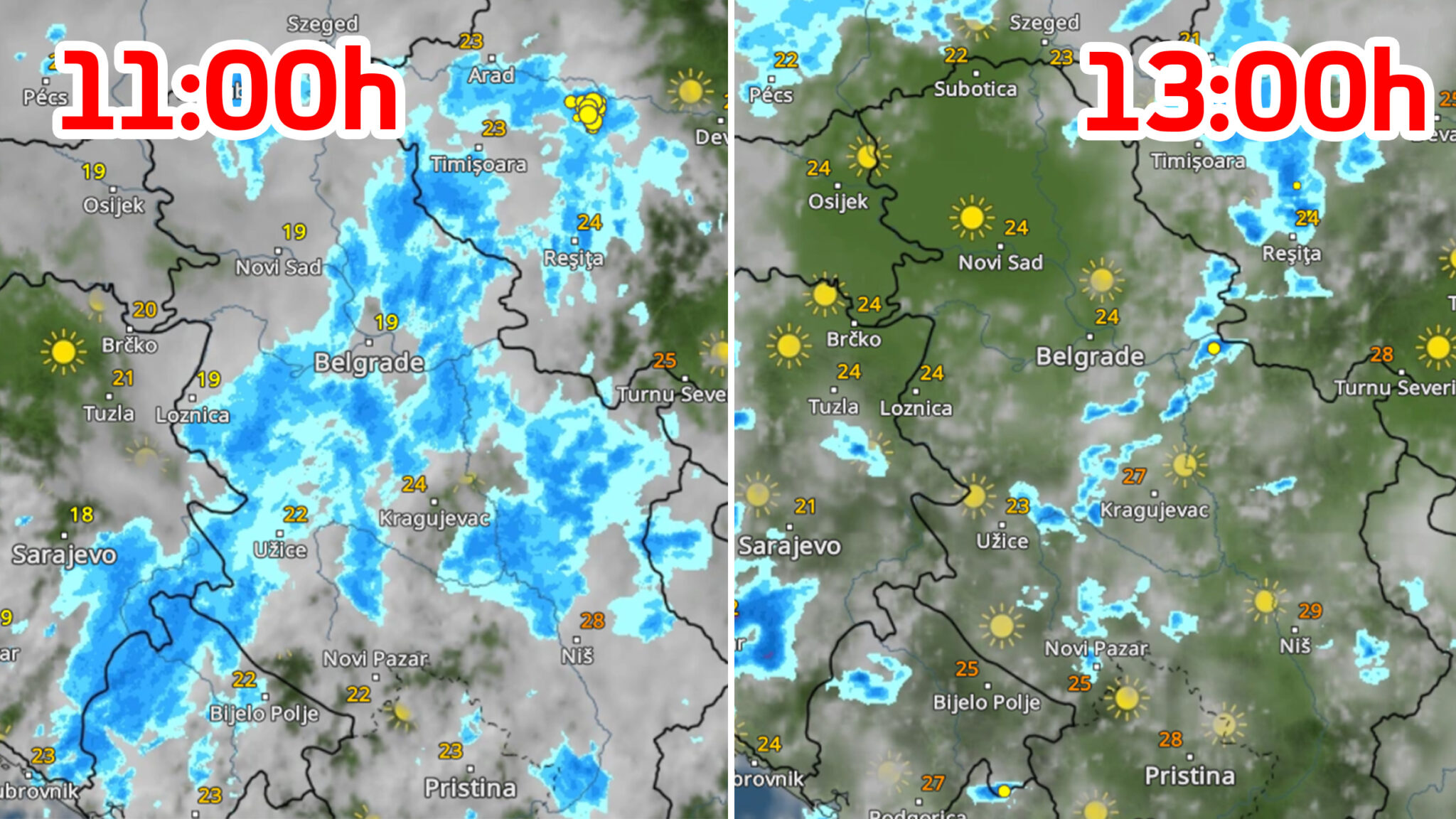 Na snazi meteoalarm za celu Srbiju Pogledajte kako će se nevreme