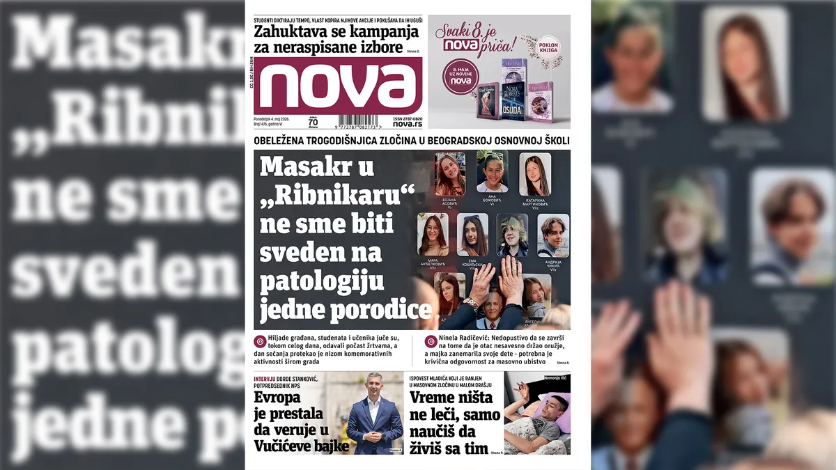 "Nova" piše:  Masakr u „Ribnikaru“ ne sme biti sveden na patologiju jedne porodice