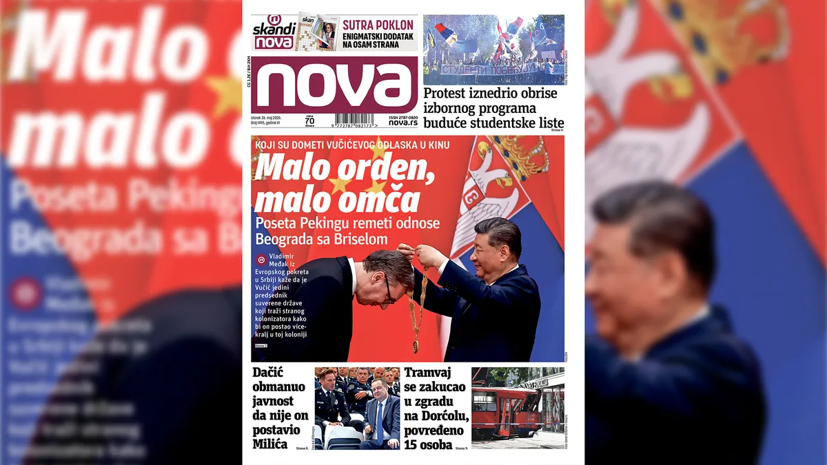 "Nova" piše: Poseta Pekingu remeti odnose Beograda sa Briselom