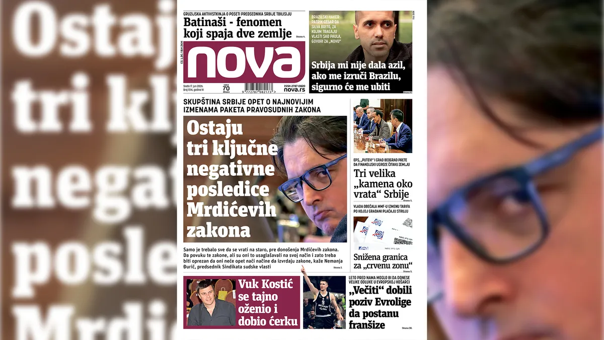 „Nova“ piše: "Ostaju tri ključne negativne posledice Mrdićevih zakona"