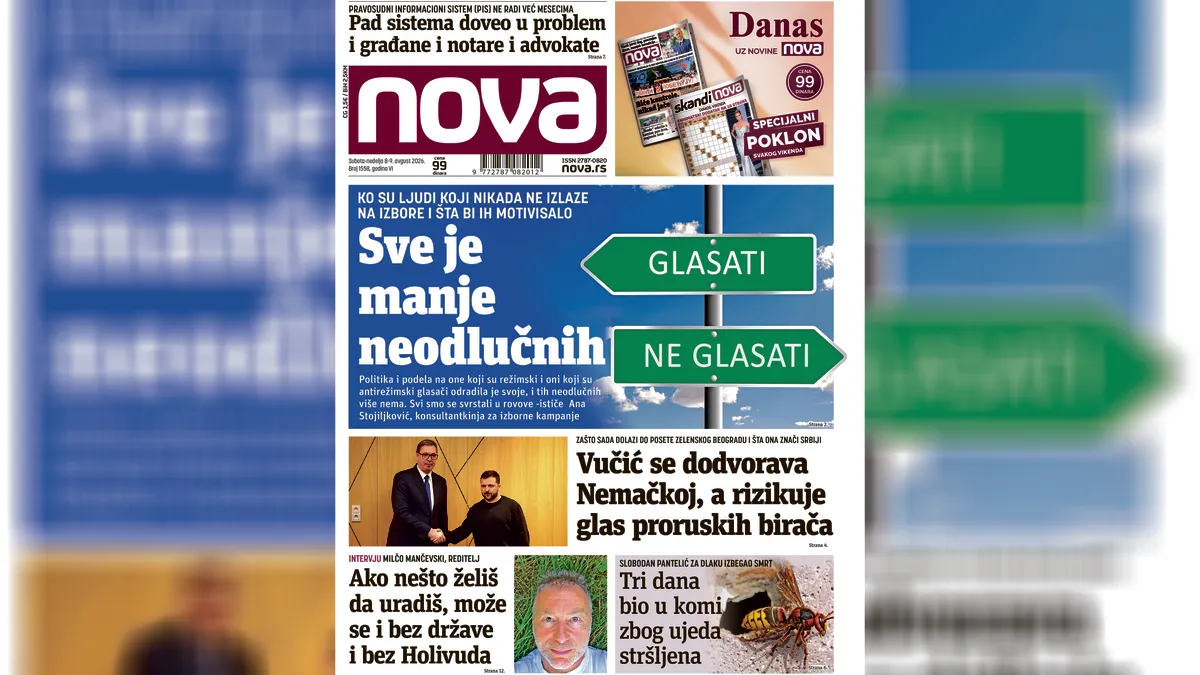 Vikend izdanje novina "Nova": "Sve je manje neodlučnih"