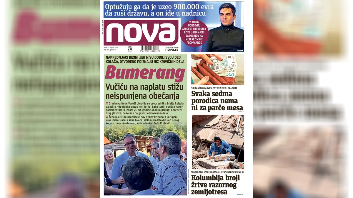 "Nova" piše: Vučiću na naplatu stižu sva neispunjena obećanja