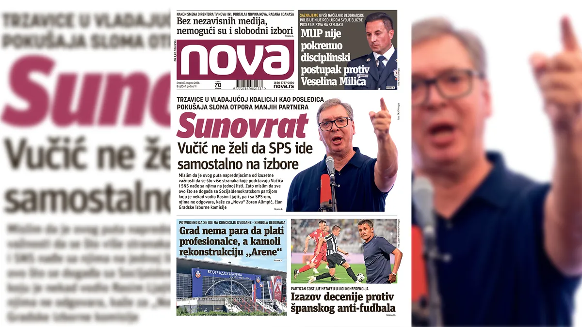 "Nova" piše: SUNOVRAT Vučić ne želi da SPS ide samostalno na izbore