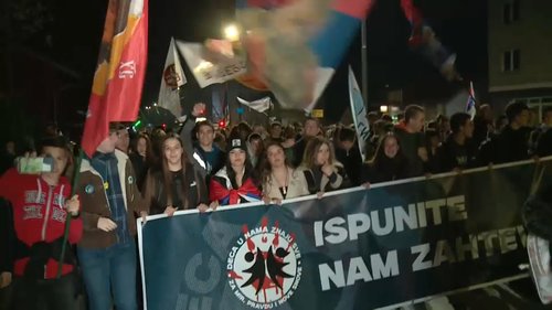 Valjevski gimnazijalci na protestu, Foto: N1