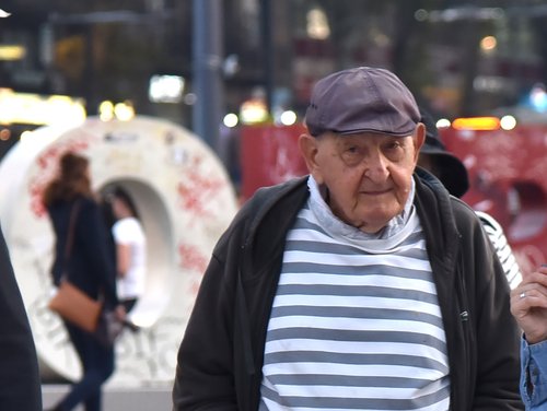 Beograd 14.10.2019. Vlastimir Velisavljevic Vlasta Velisavljevic, glumac. Otvaranje, otvoren Trg glumackih legendi, velikani naseg glumista, zvezde, Trg Slavija RAS Foto Nemanja Jovanovic