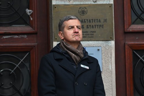 Beograd 07. decembar 2025. Podrska TOK-u,  Pprotest ispred Ustavnog suda  Foto:Marko Ljutica