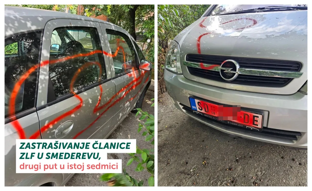 Članici ZLF iz Smedereva drugi put vandalizovan automobil u godinu dana