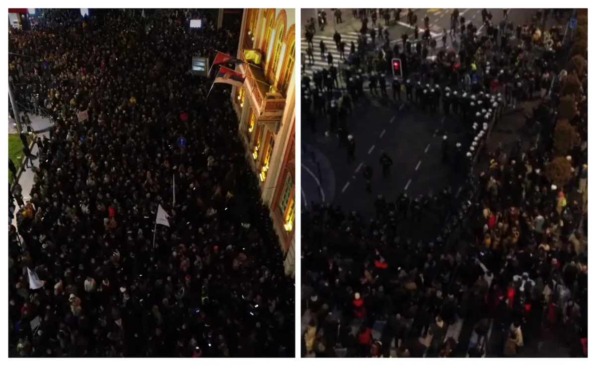 Snimak iz vazhduha pokazuje koliko je građana došlo da podrži studente i Beogradski univerzitet nakon upada UKP VIDEO
