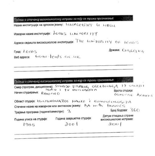 uverenje o položenim ispitima