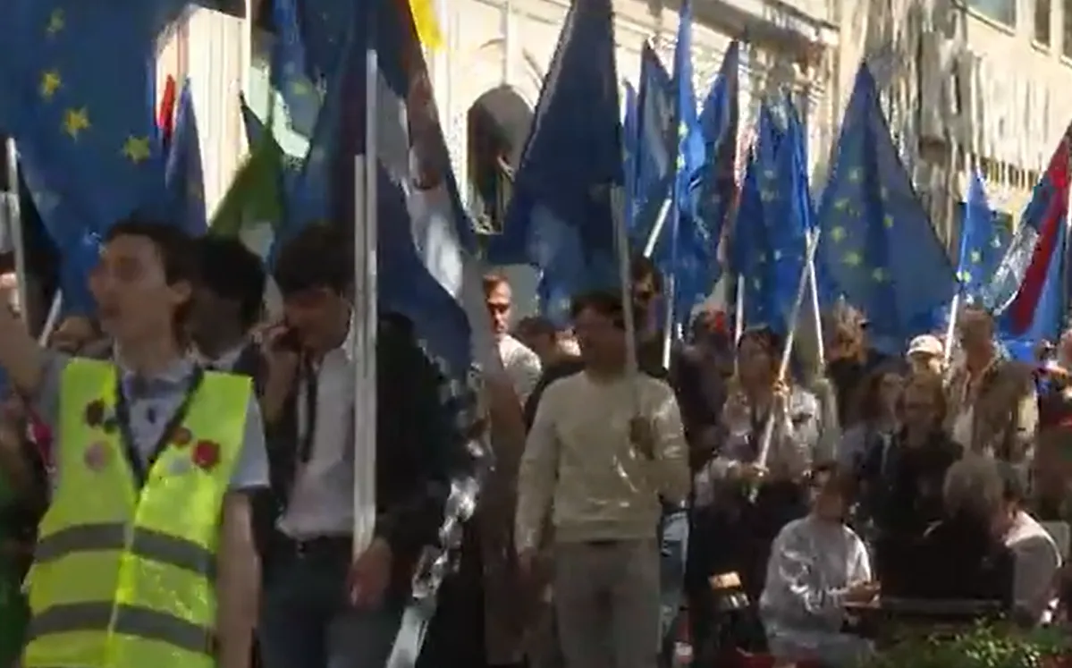 "Za evropsku Srbiju, za Srbiju u EU": Proevropski skup u centru Beograda