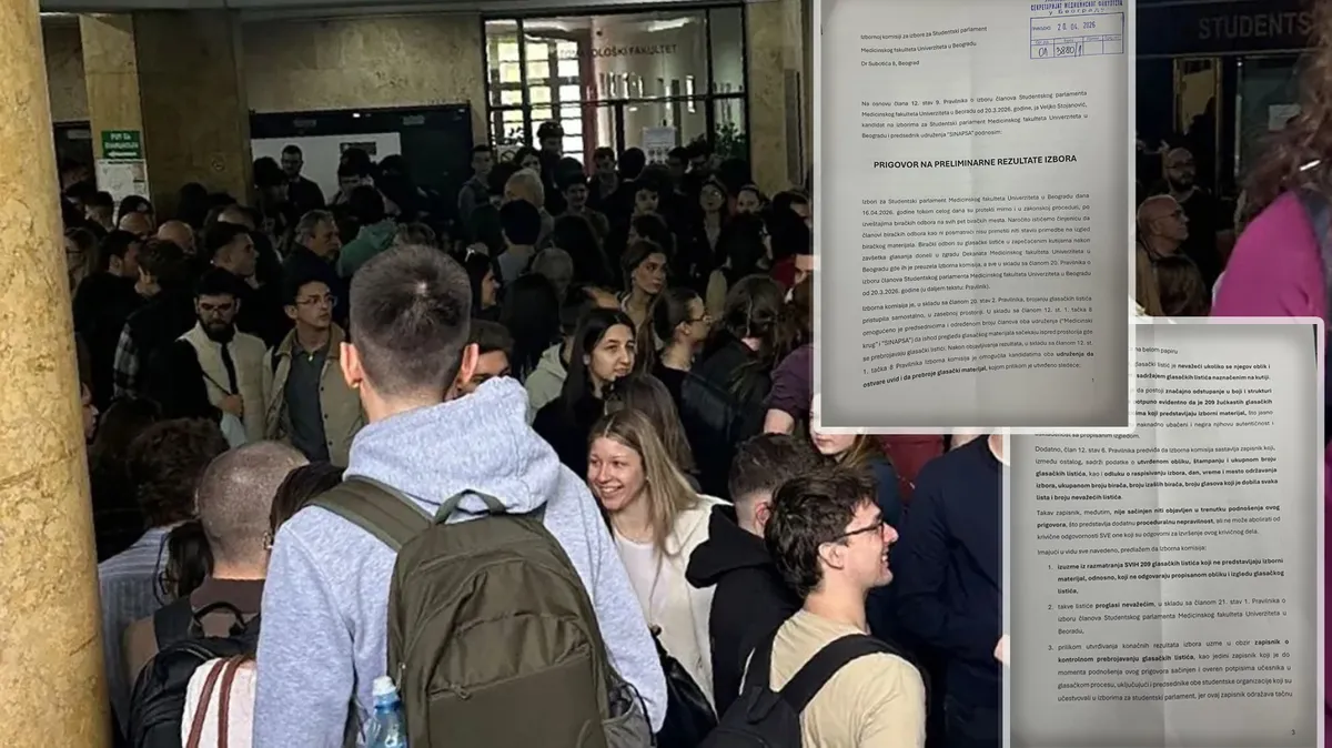 Studenti traže podnošenje krivične prijave: Šta piše u prigovoru koji su podneli izbornoj komisiji na Medicinskom fakultetu