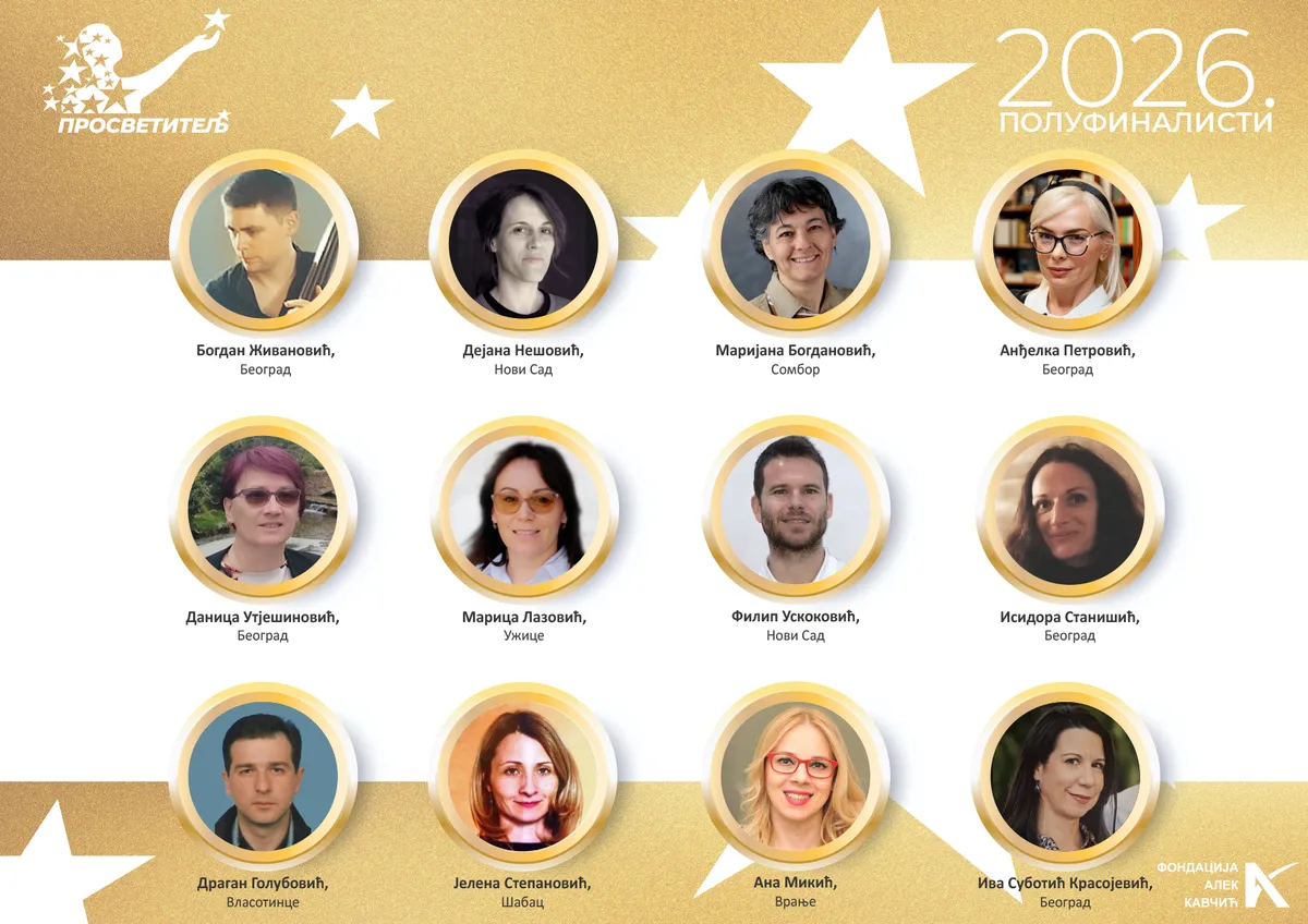 Izabrano 12 polufinalista za nastavničku nagradu Prosvetitelj 2026.