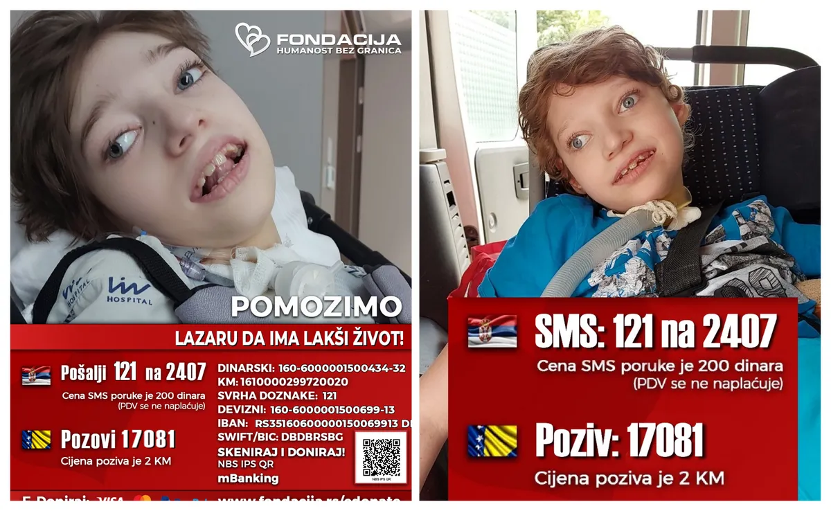 Lazar boluje od cerebralne paralize i epilepsije: Hitno mu je potrebna naša pomoć da ode na operaciju