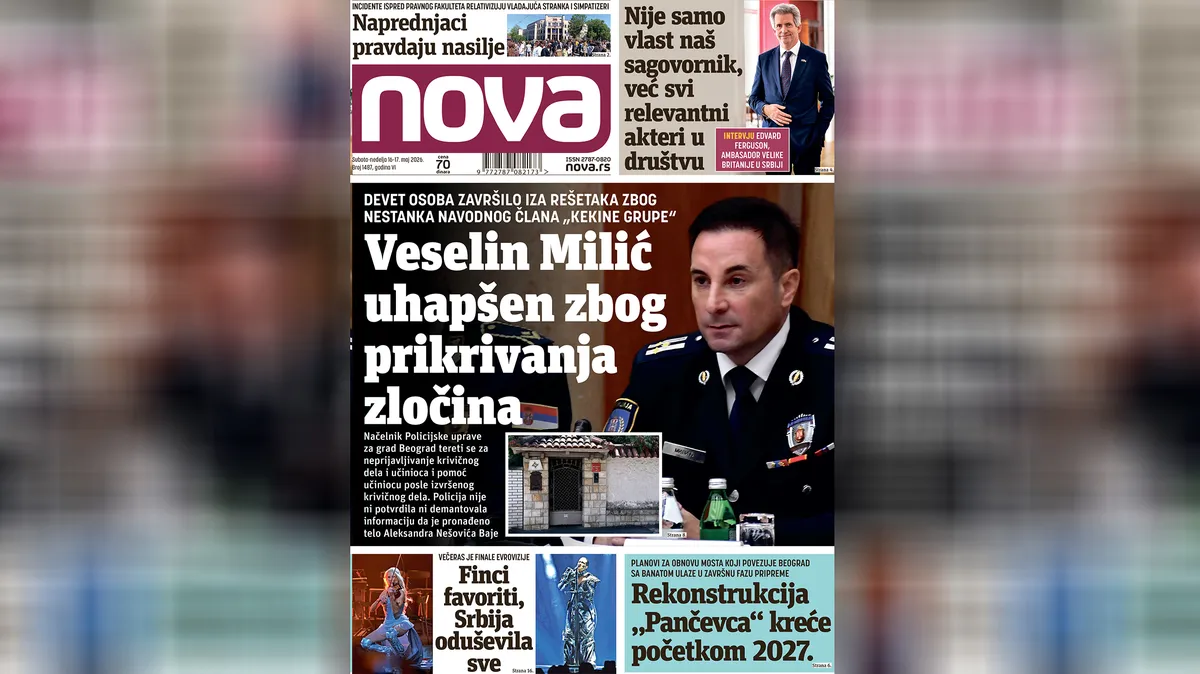"Nova“ piše: Veselin Milić uhapšen zbog prikrivanja zločina