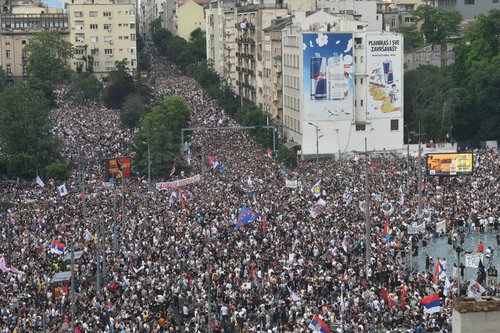 Slavija totali Protest Ti i ja, Slavija, jer studenti pobeđuju Foto:Vladislav Mitić/Nova.rs