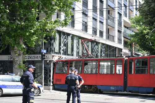 Beograd, 25 maj 2026. Tramvaji doli nga shinat në Dorćol. Policia, hetimi, aksidenti rrugor, Dorćol, kronika Foto: Goran Srdanov/Nova.rs