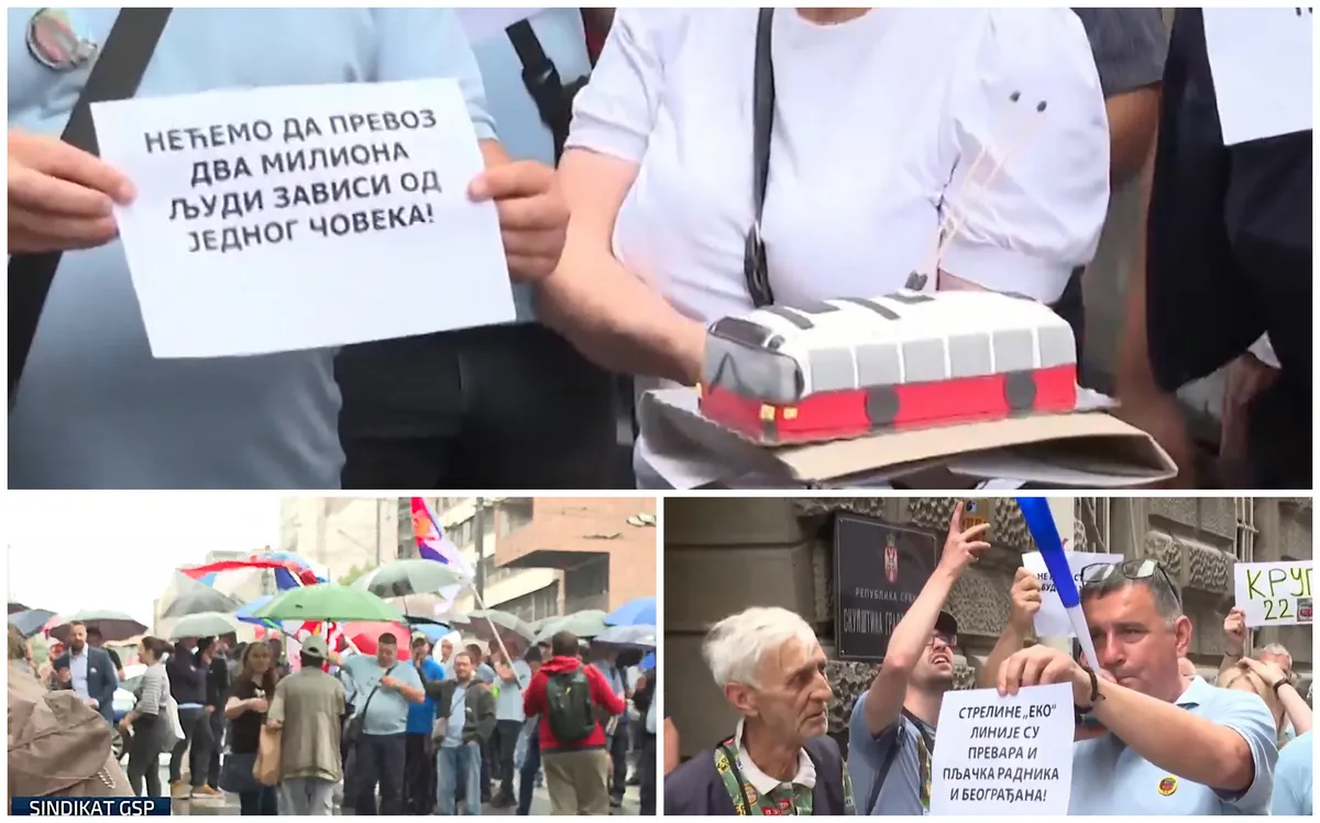 Protest zaposlenih GSP-a ispred Vlade Srbije: Četiri zahteva