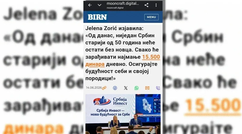BIRN Srbija upozorava građane na internet prevaru: Zloupotrebljeni identitet Jelene Zorić i BIRN-a