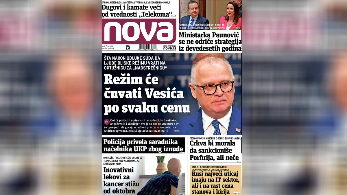 "Nova" piše: Režim će čuvati Gorana Vesića po svaku cenu