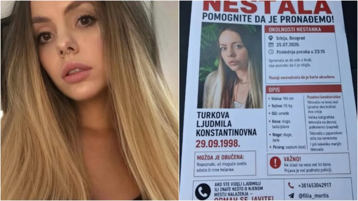 Ruskinja krenula u beogradski klub i nestala: Potraga za Ljudmilom traje već 5 dana FOTO