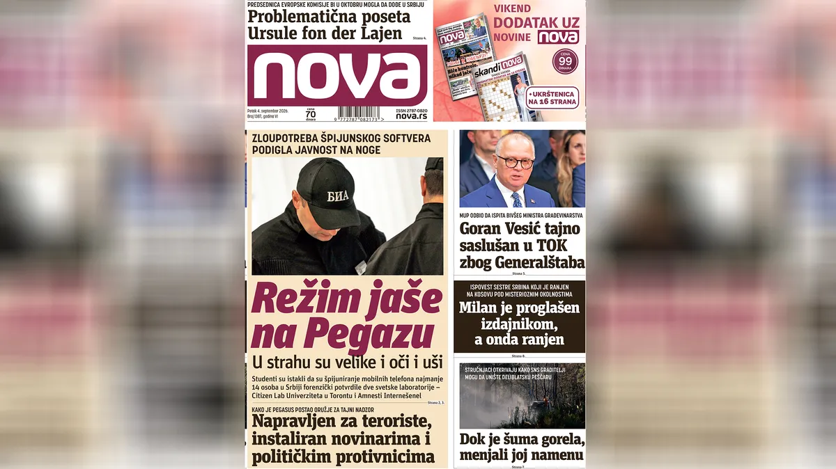"Nova" piše: Režimska zloupotreba špijunskog softvera podigla javnost na noge