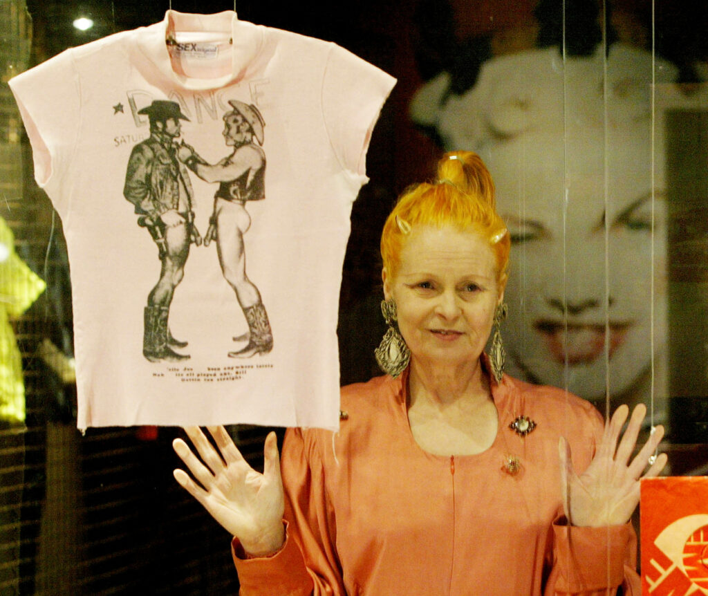 FILE PHOTO: British designer Vivienne Westwood is seen at the launch of a retrospective of her work at the Victoria and Albert Museum in London, March 30, 2004./File Photo