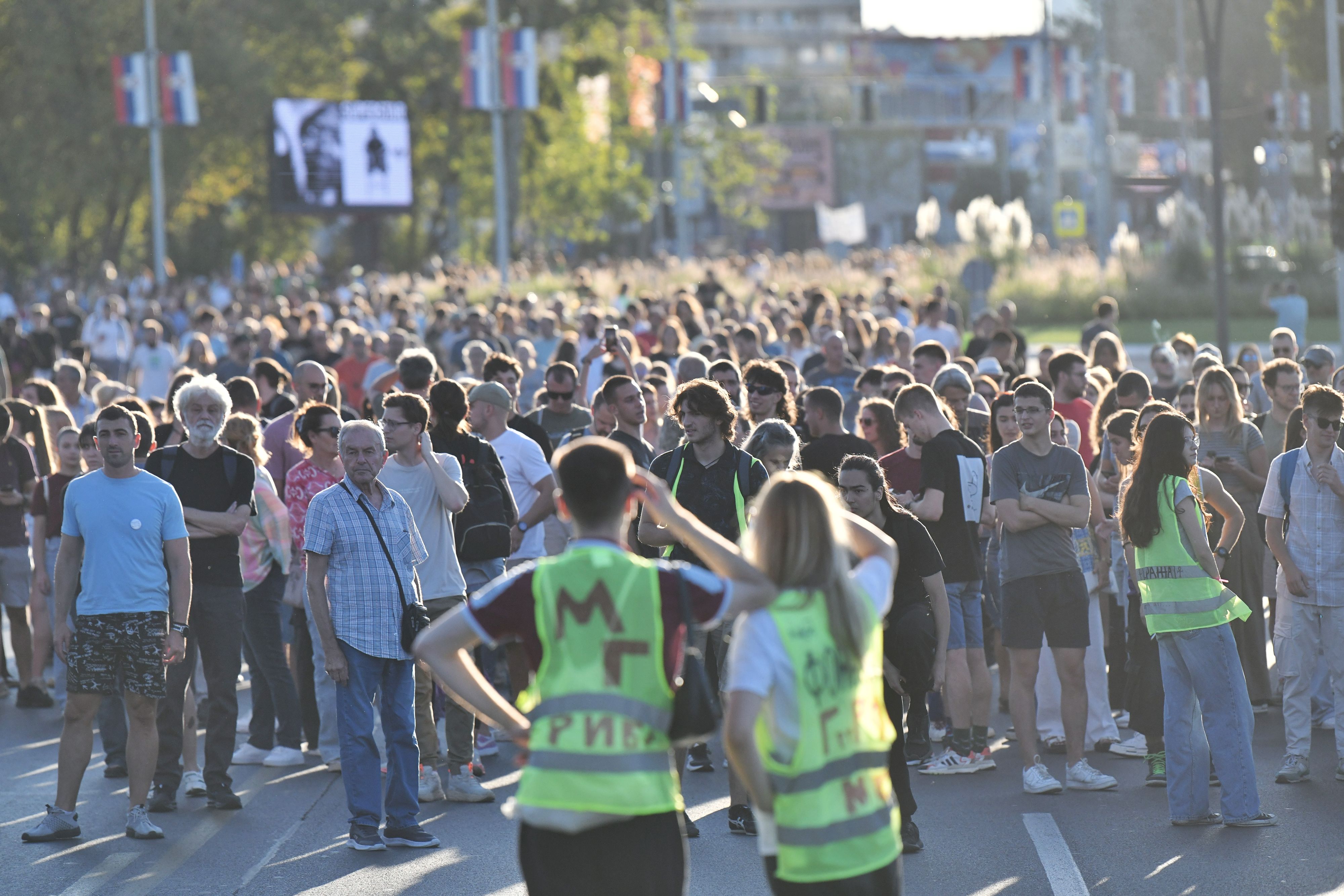 Beograd, 01.09.2025. Novi Beograd Brankov most, Veliki protest srednjoškolaca i studenata, 10 meseci od pada nadstrešnice u Novom Sadu, protest, Foto: Goran Srdanov/Nova.rs