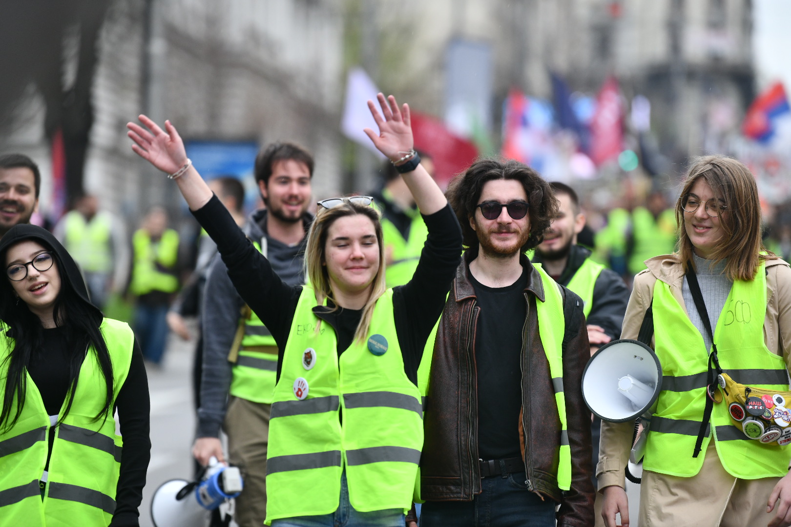 Beograd 24. mart 2025. Studenti u blokadi krenuli na protest ispred Generalstaba  Protest za Generalštab Foto:Vesna Lalić/Nova.rs