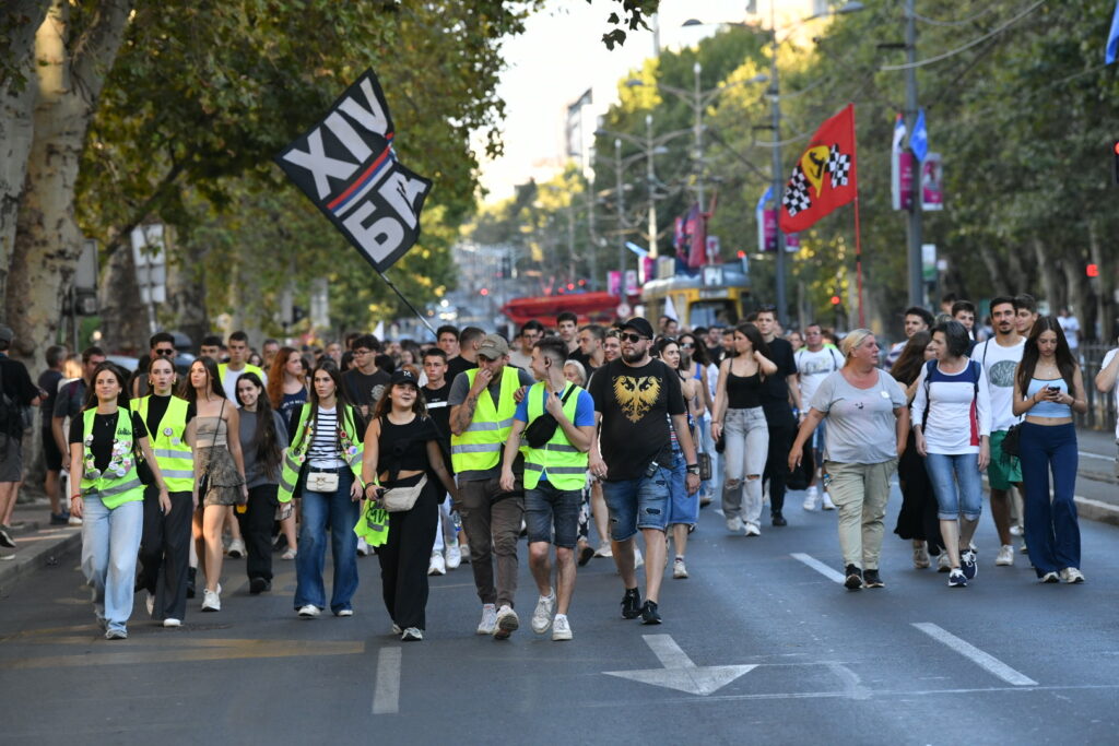 Beograd, 01.09.2025. Pravni fakultet, Bulevar kralja Aleksandra, Veliki protest srednjoškolaca i studenata, 10 meseci od pada nadstrešnice u Novom Sadu, protest Foto: Vladislav Mitić/Nova.rs