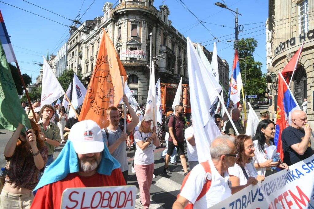 Beograd 13. jul 2025. Protest “Radniče, i ti imaš zeleno svetlo” Foto:Filip Krainčanić/Nova.rs