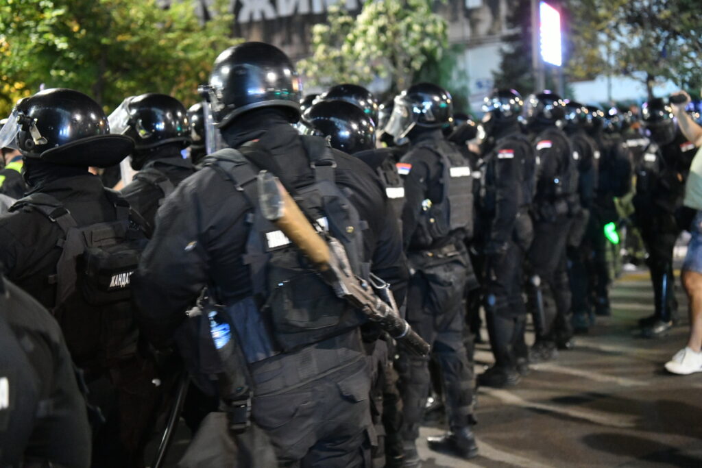 Beograd 15. avgust 2025. Protest studenata u blokadi I građana Srbije pod sloganom „Nismo vreća za udaranje“, protesti nakon brutalnog nasilja policije nad građanima  Foto:Vladislav MitićNova.rs