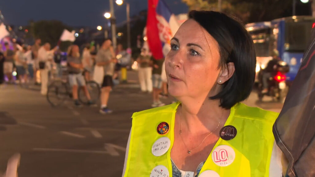 Danijela Nikolić. Konjarnik, protest građana na Konjarniku. Protest na Konjarniku, građani blokirali Ustaničku ulicu Foto: N1