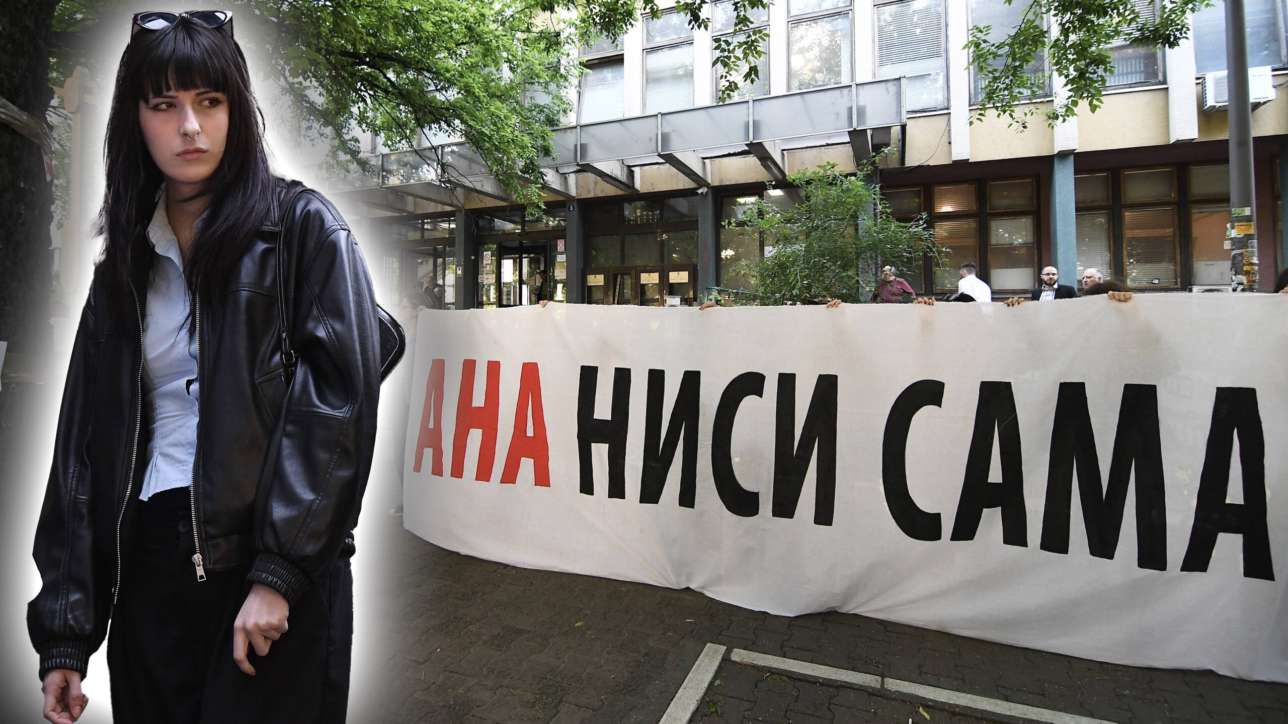 Ana V studentkinja koju su napali SNS aktivisti Novi Sad blokada suda, kombo Foto: BETAPHOTO/DRAGAN GOJIC