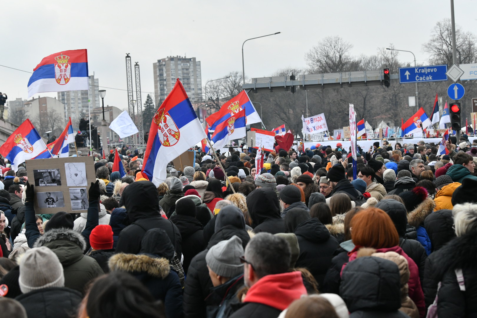 Kragujevac 15.02.2025. Akcija Sretnimo se na Sretenje u Kragujevcu. Studentski protest, okupljanje studenata i građana, gradjana Foto: Vladislav Mitić/Nova.rs