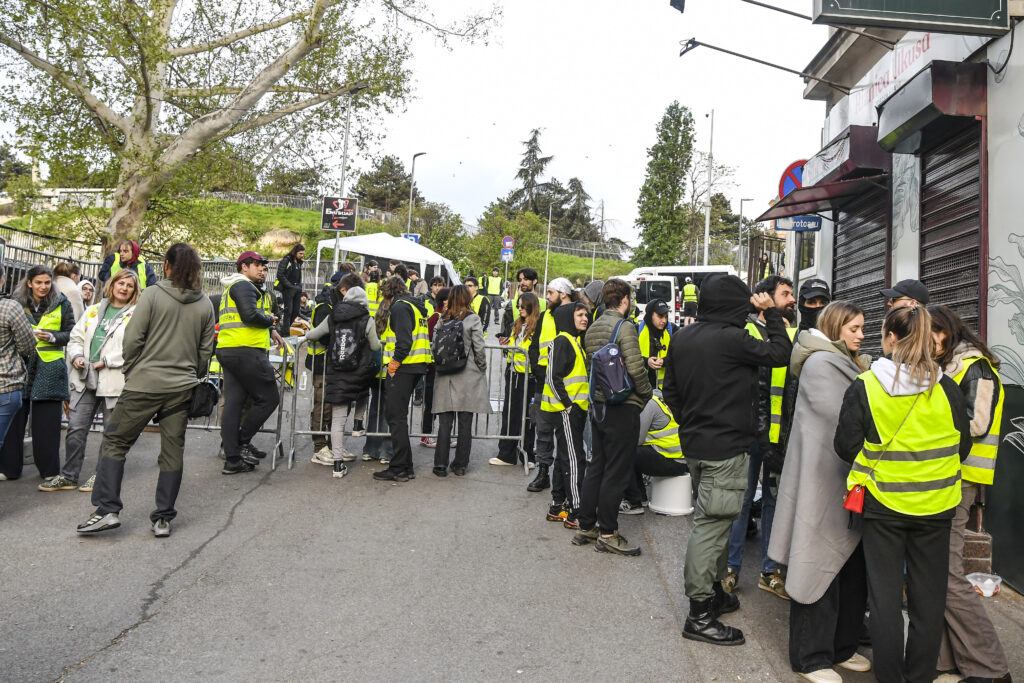 Beograd 19. april 2025. Studentska blokada Radio televizije Srbije, RTS, Takovska ulica, peti dan blokade Foto:Goran Srdanov/Nova,rs