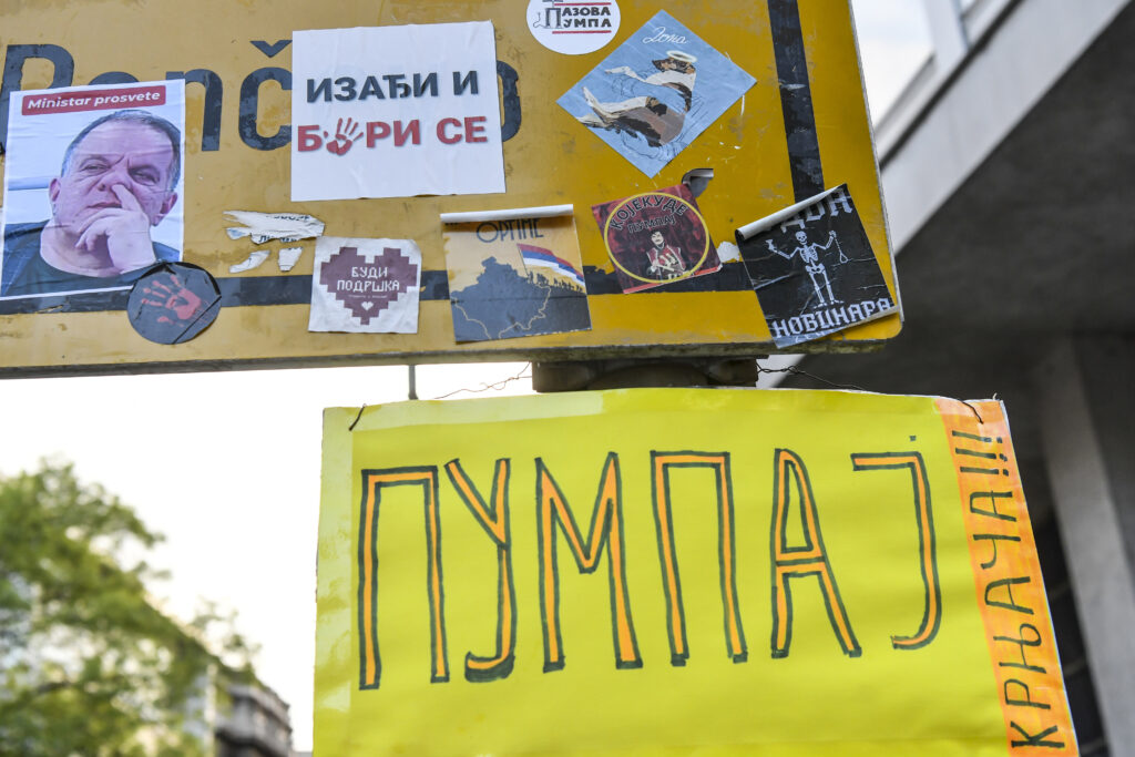 Beograd 19. april 2025. Studentska blokada Radio televizije Srbije, RTS, Takovska ulica, peti dan blokade Foto:Goran Srdanov/Nova,rs