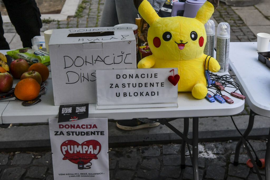 Beograd 19. april 2025. Studentska blokada Radio televizije Srbije, RTS, Takovska ulica, peti dan blokade Foto:Goran Srdanov/Nova,rs