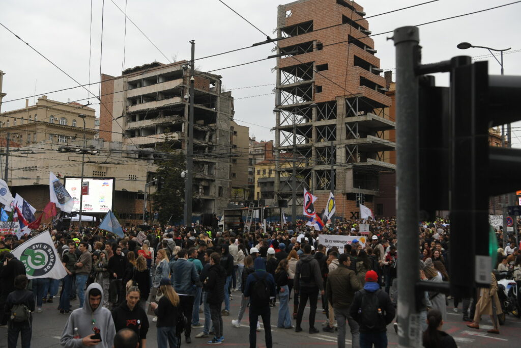 Beograd 24. mart 2025. Studenti u blokadi  protest ispred Generalstaba Protest za Generalštab Foto:Amir Hamzagić/Nova.rs