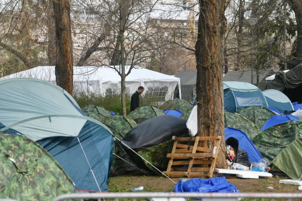 vojni šatori npionirski park Beograd 11.03.2025. Studenti 2.0.  koji kampuju u Pionirskom parku, Pionirski park Foto: Filip Krainčanić/Nova.rs