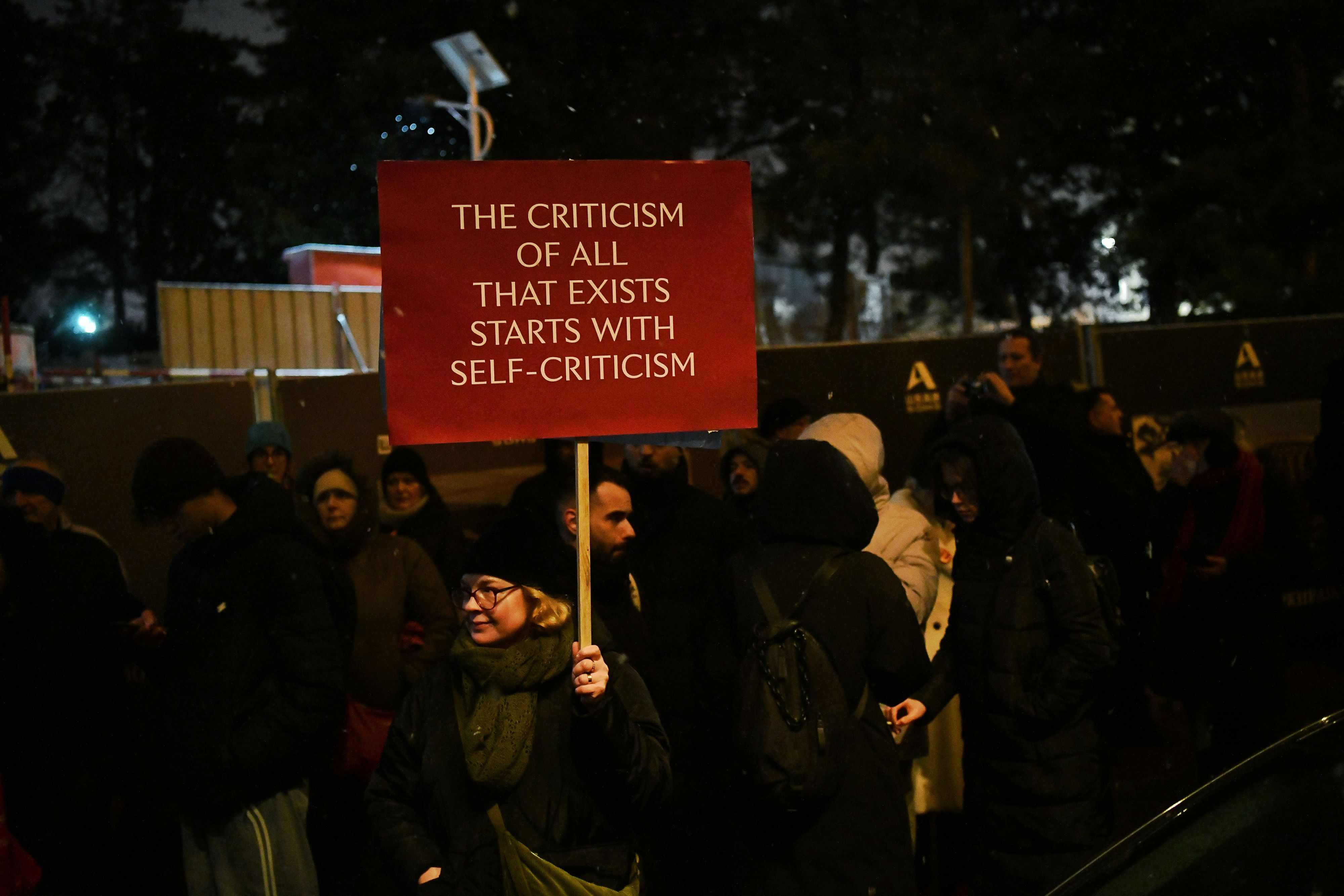 Beograd 18.02.2025. Protest ispred zgrade Ministarstva kulture u Vlajkovićevoj ulici. Ministarstvo kulture, protest Foto: Goran Srdanov/Nova.rs
