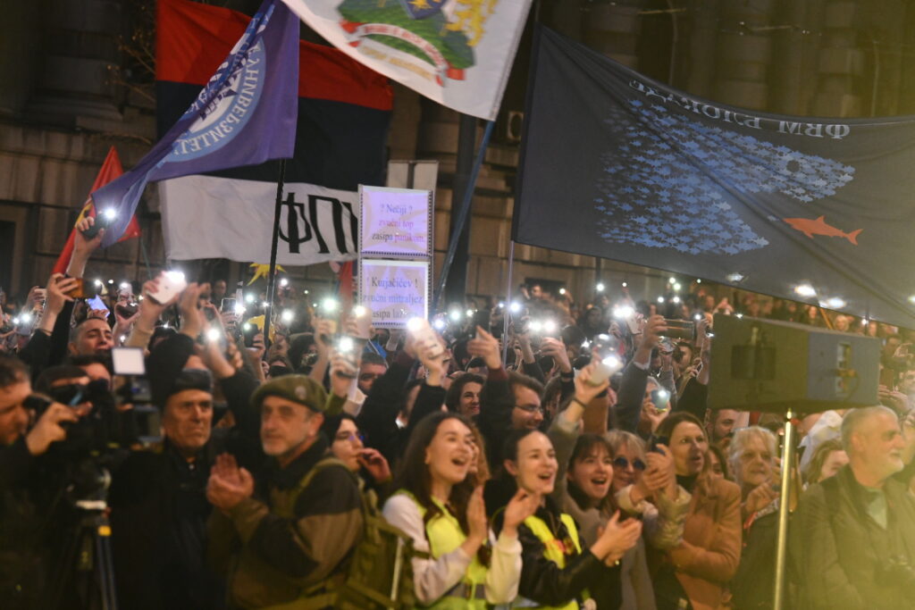 Beograd 24. mart 2025. Studenti u blokadi  protest ispred Generalstaba Protest za Generalštab Foto: Vesna Lalić/Nova.rs