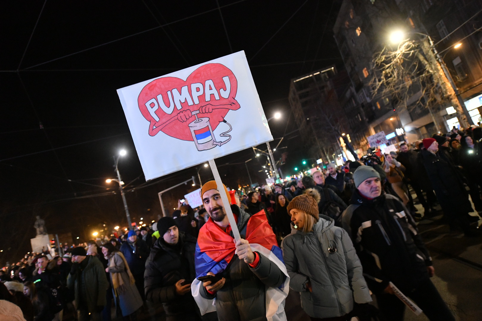 Vukov spomenik
Beograd 20.02.2025. Protestna šetnja Sretnimo se kod Vuka.  Protest Beogradskih opština. U Beogradu sa više lokacija kreću građani da bi se sreli kod Vukovog spomenika Foto: Vladislav Mitić/Nova.rs