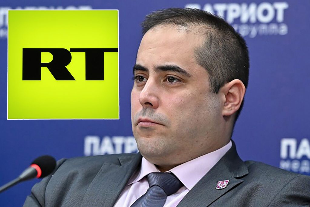 Miša Vacić, RT logo, kombo Foto: TANJUG /Informativna sluzbe Srpske desnice/ Bojan Savic/EPA-EFE/ANATOLY MALTSEV