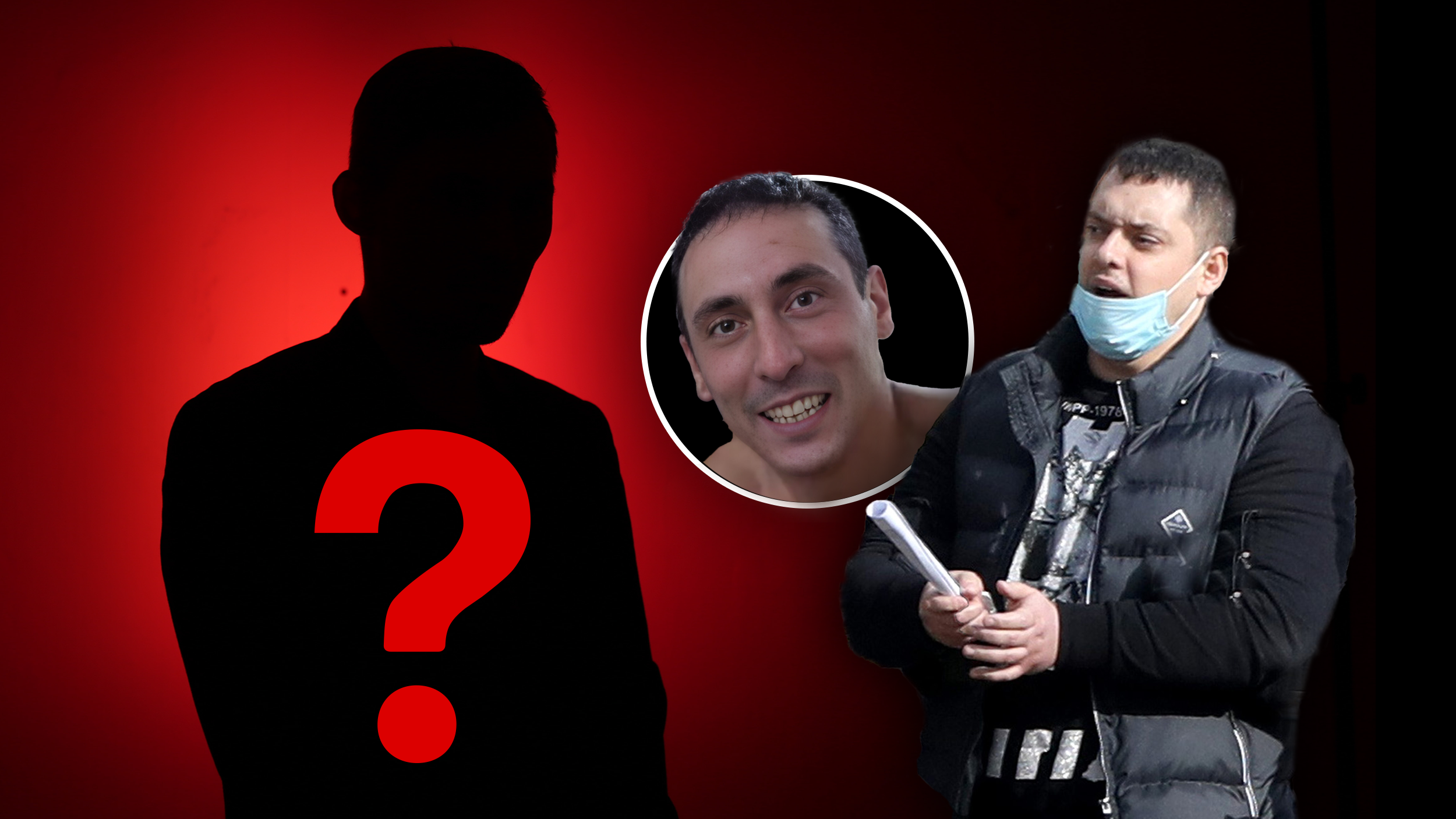 Veljko-Belivuk,-Srđan-Lalić-i-silueta-nekog-čoveka-sa-upitnikom