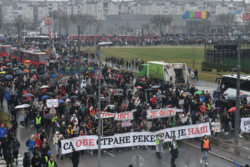 Beograd 24. januar 2025. Generalni štrajk, veliki protest studenata, građana, srednjošlolaca Foto:Goran Srdanov/Nova.rs