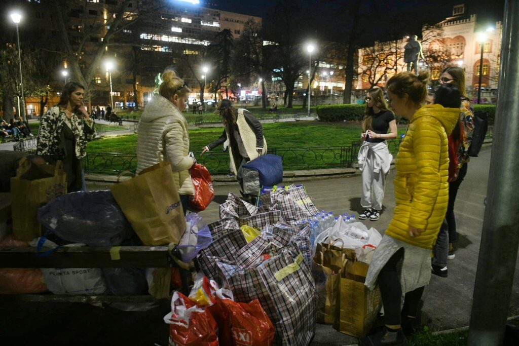 Beograd 13.03.2025. Studentski park. Prikupljanje donacija za studente, donacije. studenti Foto: Filip Krainčanić/Nova.rs