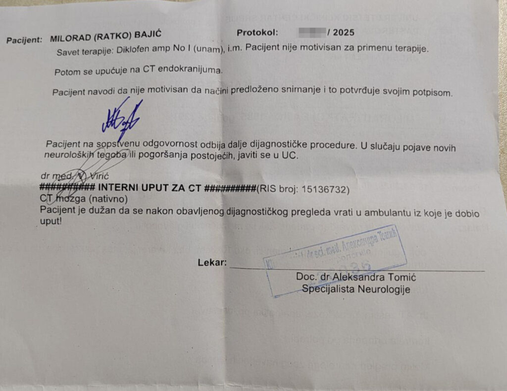 Milorad Bajić doživeo povredu u subotu na protestu, noć proveo na Urgentnom