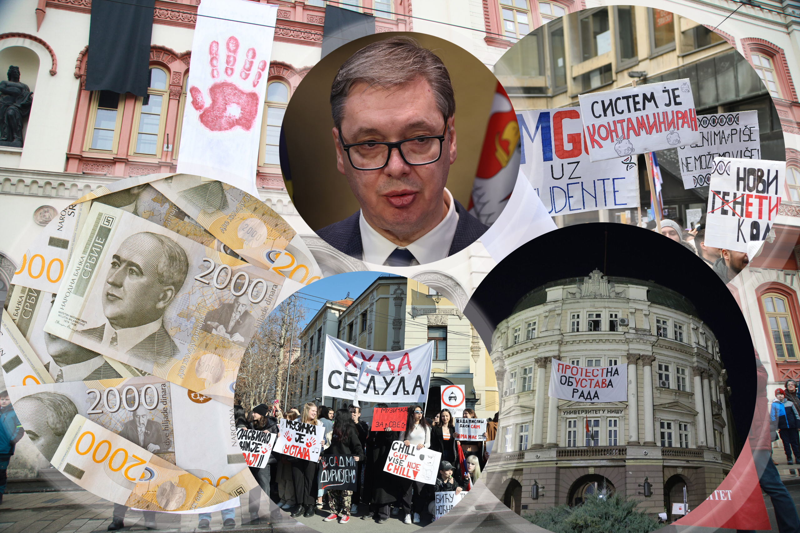 At 11:52, a protest was held in front of the Belgrade University Rectorate building as part of the action Stop Serbia - 15 minutes of silence for 15 victims.U 11.52 ispred zgrade rektorata Beogradskog univerziteta odrzan je protest u akciji Zastani Srbi