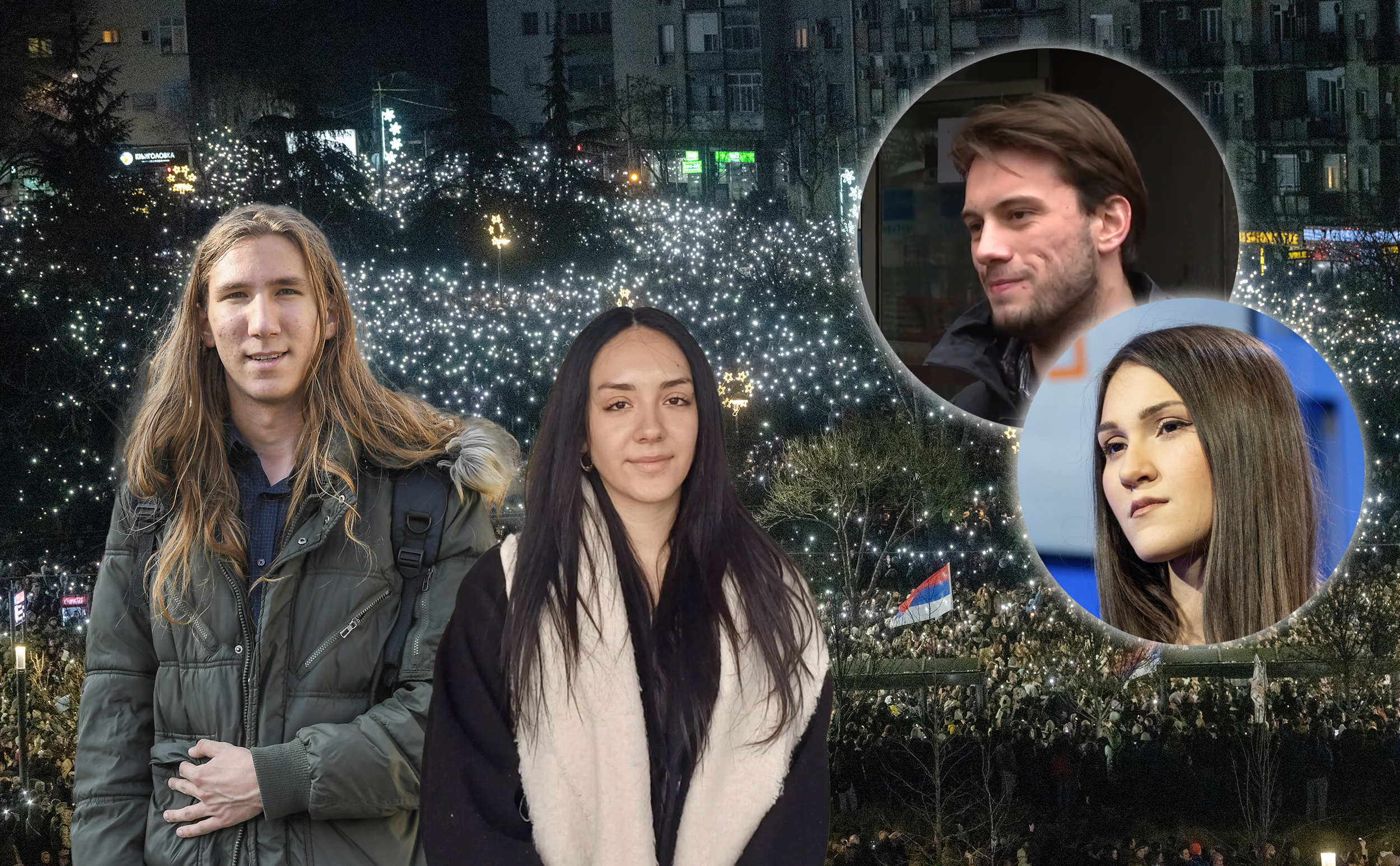 kaver: Slavija protest pokrivalica, nalepite preko fotke ovih studenata: Vukašin Đinović, Anđela Jeremić, Barbara Alija i Davuda Delimeđac
KOMBO studenti nova godina